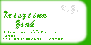 krisztina zsak business card